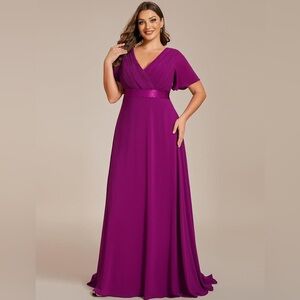 Ever Pretty V-Neck Purple Maxi Dress NWOT